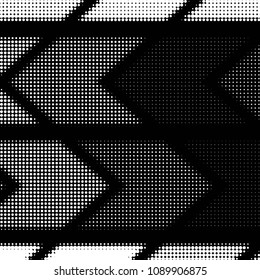 Spotted black and white grunge vector line background. Abstract halftone illustration background. Grunge grid polka dot background pattern
