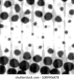 Spotted black and white grunge vector line background. Abstract halftone illustration background. Grunge grid polka dot background pattern
