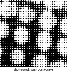 Spotted black and white grunge vector line background. Abstract halftone illustration background. Grunge grid polka dot background pattern
