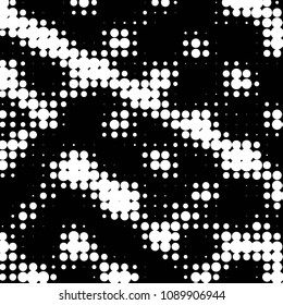 Spotted black and white grunge vector line background. Abstract halftone illustration background. Grunge grid polka dot background pattern
