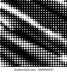 Spotted black and white grunge vector line background. Abstract halftone illustration background. Grunge grid polka dot background pattern

