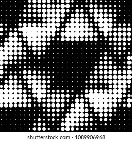 Spotted black and white grunge vector line background. Abstract halftone illustration background. Grunge grid polka dot background pattern
