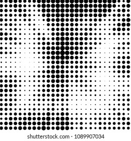 Spotted black and white grunge vector line background. Abstract halftone illustration background. Grunge grid polka dot background pattern
