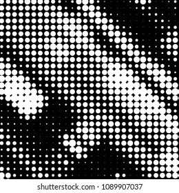 Spotted black and white grunge vector line background. Abstract halftone illustration background. Grunge grid polka dot background pattern

