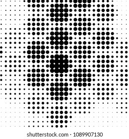 Spotted black and white grunge vector line background. Abstract halftone illustration background. Grunge grid polka dot background pattern
