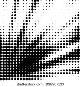 Spotted black and white grunge vector line background. Abstract halftone illustration background. Grunge grid polka dot background pattern
