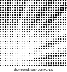 Spotted black and white grunge vector line background. Abstract halftone illustration background. Grunge grid polka dot background pattern
