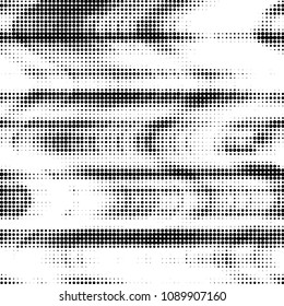 Spotted black and white grunge vector line background. Abstract halftone illustration background. Grunge grid polka dot background pattern
