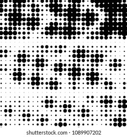 Spotted black and white grunge vector line background. Abstract halftone illustration background. Grunge grid polka dot background pattern
