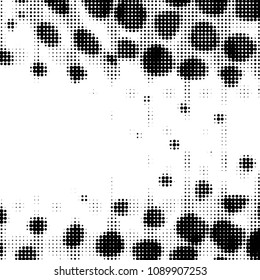 Spotted black and white grunge vector line background. Abstract halftone illustration background. Grunge grid polka dot background pattern
