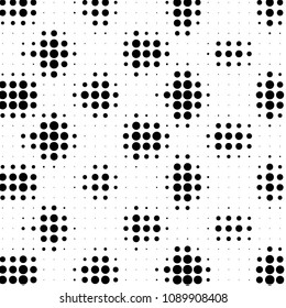 Spotted black and white grunge vector line background. Abstract halftone illustration background. Grunge grid polka dot background pattern

