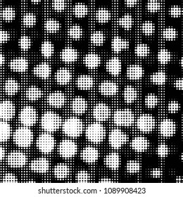 Spotted black and white grunge vector line background. Abstract halftone illustration background. Grunge grid polka dot background pattern
