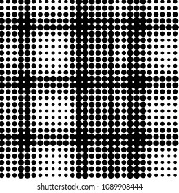 Spotted black and white grunge vector line background. Abstract halftone illustration background. Grunge grid polka dot background pattern
