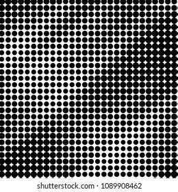 Spotted black and white grunge vector line background. Abstract halftone illustration background. Grunge grid polka dot background pattern
