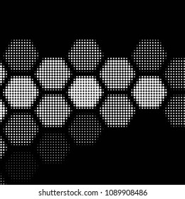 Spotted black and white grunge vector line background. Abstract halftone illustration background. Grunge grid polka dot background pattern
