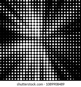 Spotted black and white grunge vector line background. Abstract halftone illustration background. Grunge grid polka dot background pattern
