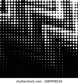 Spotted black and white grunge vector line background. Abstract halftone illustration background. Grunge grid polka dot background pattern
