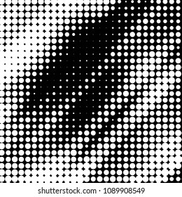 Spotted black and white grunge vector line background. Abstract halftone illustration background. Grunge grid polka dot background pattern
