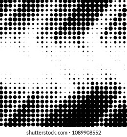 Spotted black and white grunge vector line background. Abstract halftone illustration background. Grunge grid polka dot background pattern
