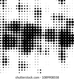 Spotted black and white grunge vector line background. Abstract halftone illustration background. Grunge grid polka dot background pattern
