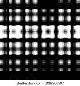 Spotted black and white grunge vector line background. Abstract halftone illustration background. Grunge grid polka dot background pattern
