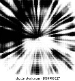 Spotted black and white grunge vector line background. Abstract halftone illustration background. Grunge grid polka dot background pattern
