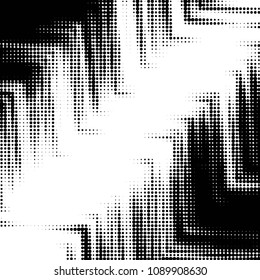 Spotted black and white grunge vector line background. Abstract halftone illustration background. Grunge grid polka dot background pattern
