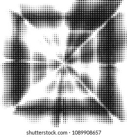 Spotted black and white grunge vector line background. Abstract halftone illustration background. Grunge grid polka dot background pattern
