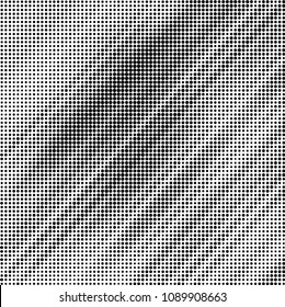 Spotted black and white grunge vector line background. Abstract halftone illustration background. Grunge grid polka dot background pattern
