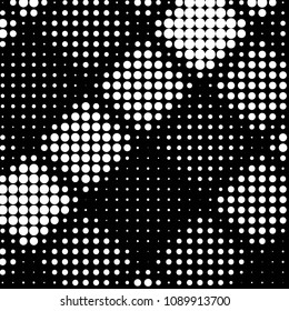 Spotted black and white grunge vector line background. Abstract halftone illustration background. Grunge grid polka dot background pattern
