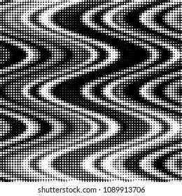 Spotted black and white grunge vector line background. Abstract halftone illustration background. Grunge grid polka dot background pattern
