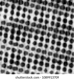 Spotted black and white grunge vector line background. Abstract halftone illustration background. Grunge grid polka dot background pattern
