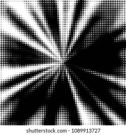 Spotted black and white grunge vector line background. Abstract halftone illustration background. Grunge grid polka dot background pattern
