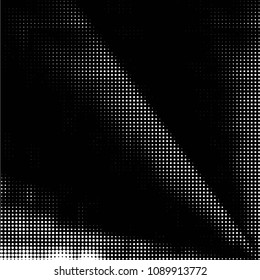 Spotted black and white grunge vector line background. Abstract halftone illustration background. Grunge grid polka dot background pattern
