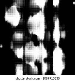 Spotted black and white grunge vector line background. Abstract halftone illustration background. Grunge grid polka dot background pattern
