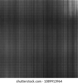 Spotted black and white grunge vector line background. Abstract halftone illustration background. Grunge grid polka dot background pattern
