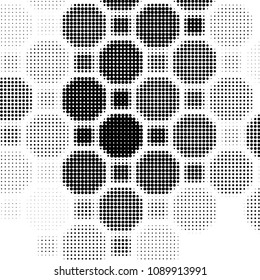 Spotted black and white grunge vector line background. Abstract halftone illustration background. Grunge grid polka dot background pattern
