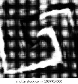Spotted black and white grunge vector line background. Abstract halftone illustration background. Grunge grid polka dot background pattern
