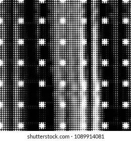 Spotted black and white grunge vector line background. Abstract halftone illustration background. Grunge grid polka dot background pattern
