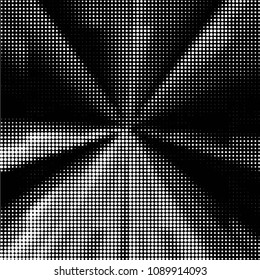 Spotted black and white grunge vector line background. Abstract halftone illustration background. Grunge grid polka dot background pattern
