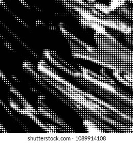 Spotted black and white grunge vector line background. Abstract halftone illustration background. Grunge grid polka dot background pattern
