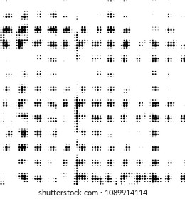 Spotted black and white grunge vector line background. Abstract halftone illustration background. Grunge grid polka dot background pattern
