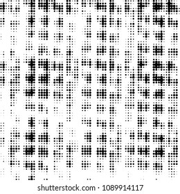 Spotted black and white grunge vector line background. Abstract halftone illustration background. Grunge grid polka dot background pattern
