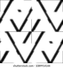 Spotted black and white grunge vector line background. Abstract halftone illustration background. Grunge grid polka dot background pattern
