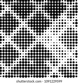 Spotted black and white grunge vector line background. Abstract halftone illustration background. Grunge grid polka dot background pattern
