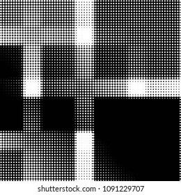 Spotted black and white grunge vector line background. Abstract halftone illustration background. Grunge grid polka dot background pattern
