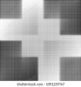 Spotted black and white grunge vector line background. Abstract halftone illustration background. Grunge grid polka dot background pattern
