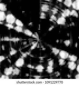 Spotted black and white grunge vector line background. Abstract halftone illustration background. Grunge grid polka dot background pattern
