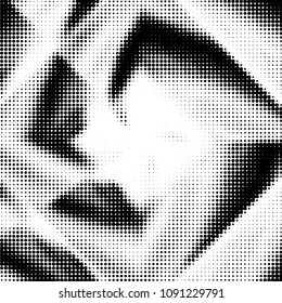Spotted black and white grunge vector line background. Abstract halftone illustration background. Grunge grid polka dot background pattern
