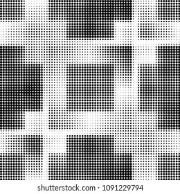 Spotted black and white grunge vector line background. Abstract halftone illustration background. Grunge grid polka dot background pattern
